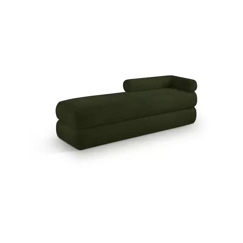 Meridian Furniture,Kennedy Faux Shearling Teddy Fabric Bench