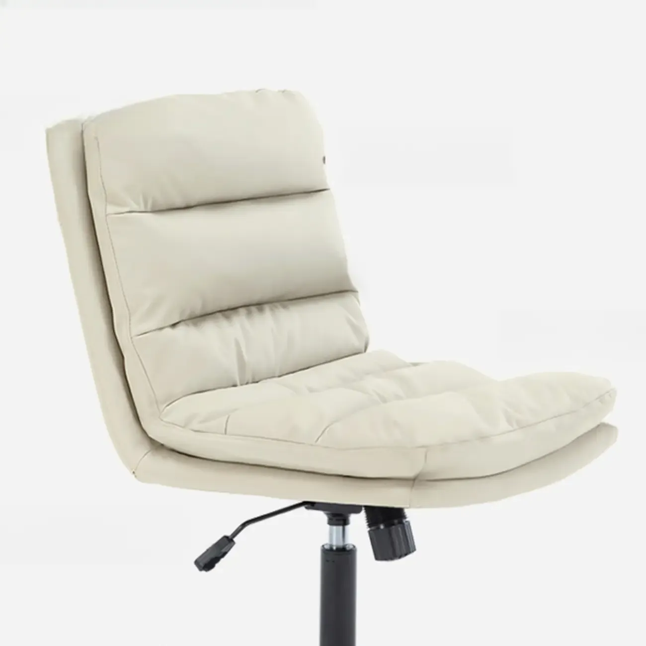Casual Beige Leather Adjustable Office Chair