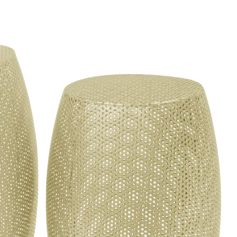 Christopher Knight Home Round Metal Hollow 2 PCS Side Table Set - 16.5 L x 16.5 W x 20.75 H