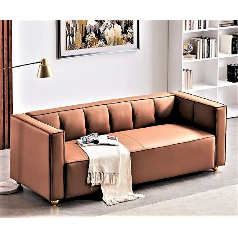 Modern Velvet Track Arm Living Room Sofa