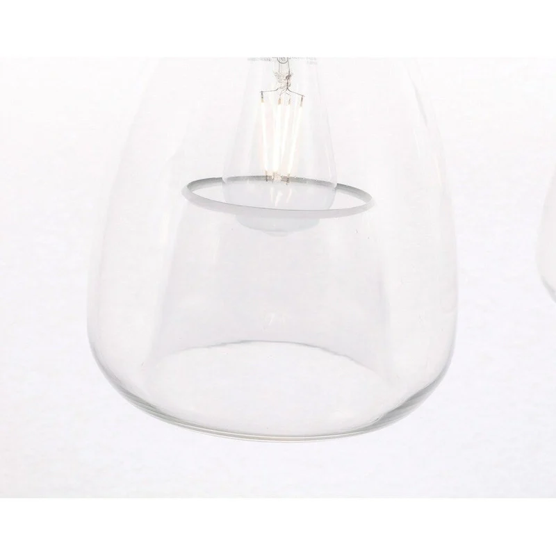 Elise 36-Inch 3-Light Clear Pendant - Black