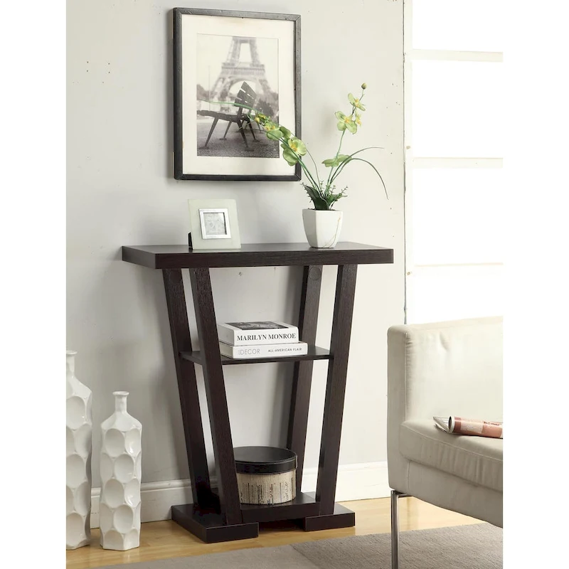 Convenience Concepts Newport V Console Table with Shelves