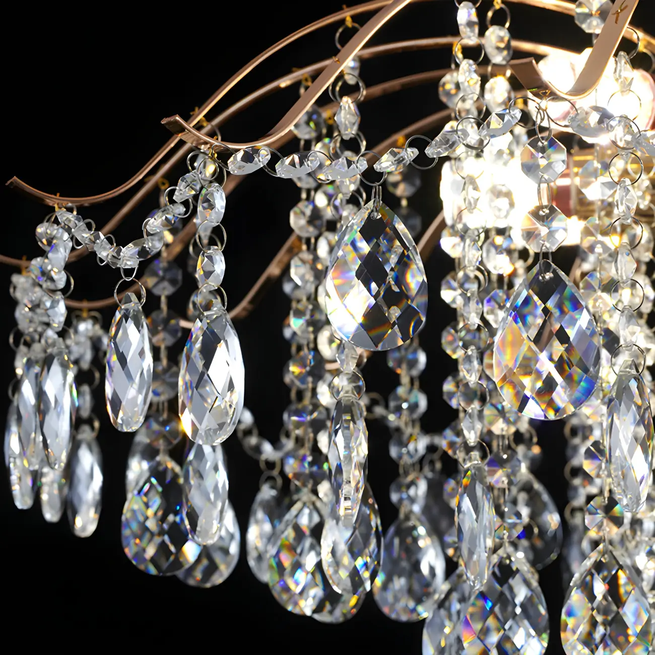Dining Room Multi-Light Crystal Water Drop Chandelier