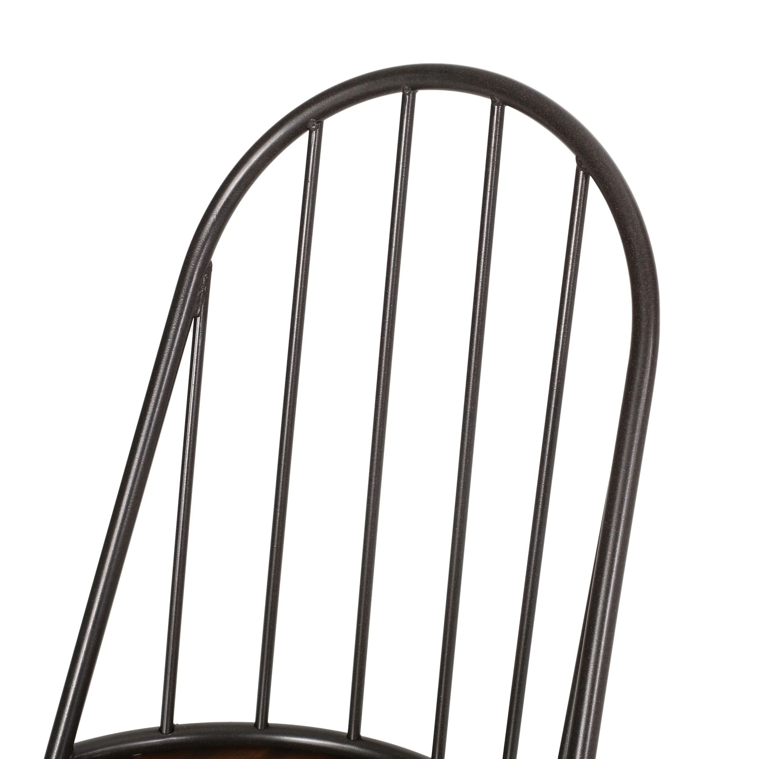 Farmhouse Spindle Back Dining Chairs, Set of 2, Dark Brown and Black - NH395413