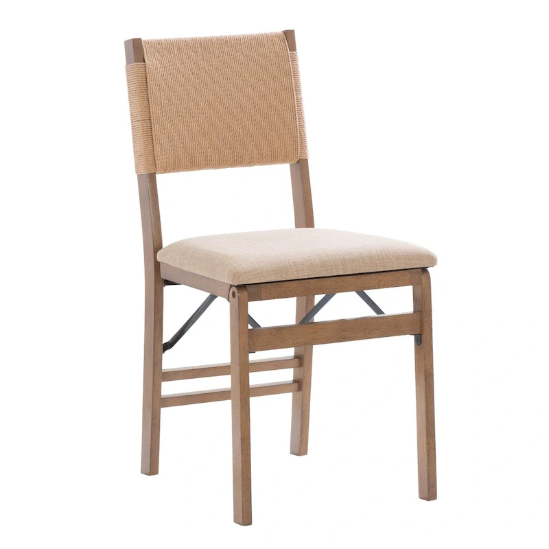 Wood Rope Folding Dining Chair (Set of 2)