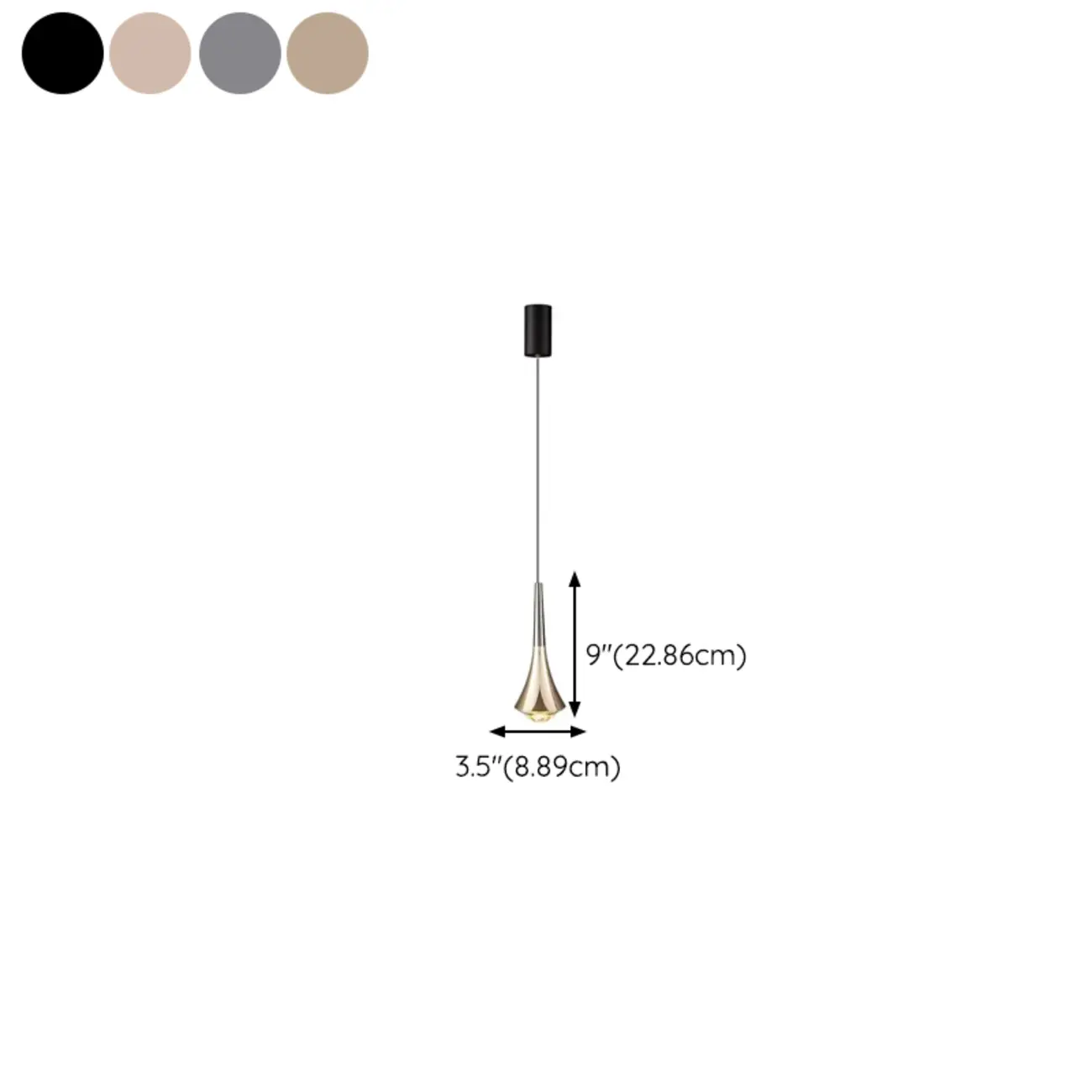 Bedside Metal Pendant Light with Third Gear Dimming