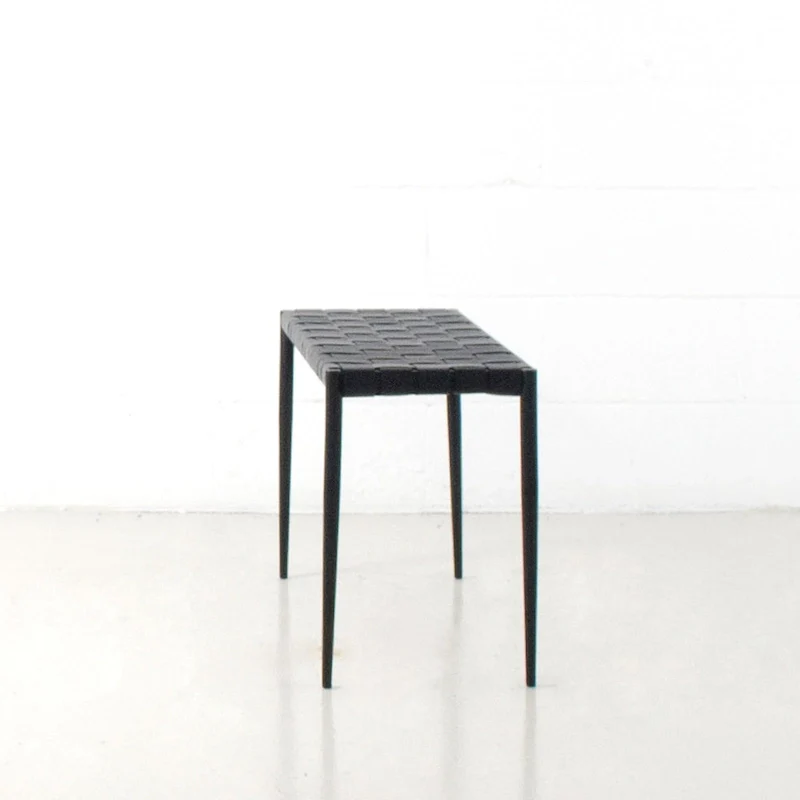 Soho Mid-Century Modern Leather Weave Coffee/Bench 28-inches/ 47-inches