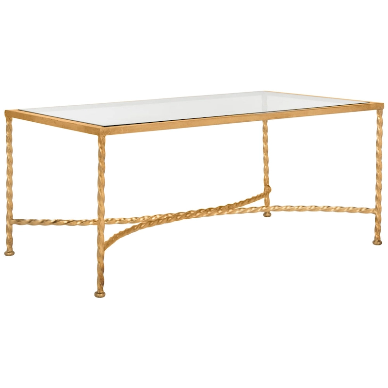 SAFAVIEH Couture Sedighe Glass Coffee Table - 40 W x 24 D x 18 H - 40W x 24D x 18H