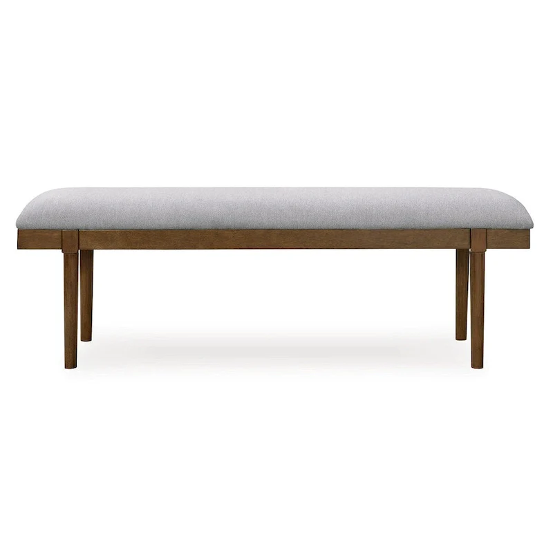 Lyncott Gray/Brown 59 Upholstered Dining Bench - 59.25 W x 15.13 D x 19.75 H
