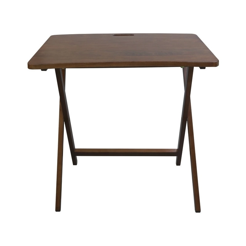 Copper Grove Goosefoot Folding TV Tray Table with Solid Hardwood