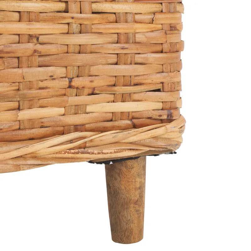 Rattan Barrel Chair with Cushion - 29.1 x 27.2 x 32.7