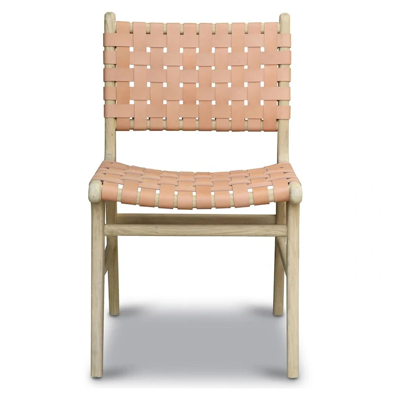 Banda Teak & Leather Dining Chair - Solid Teak Wood Frame