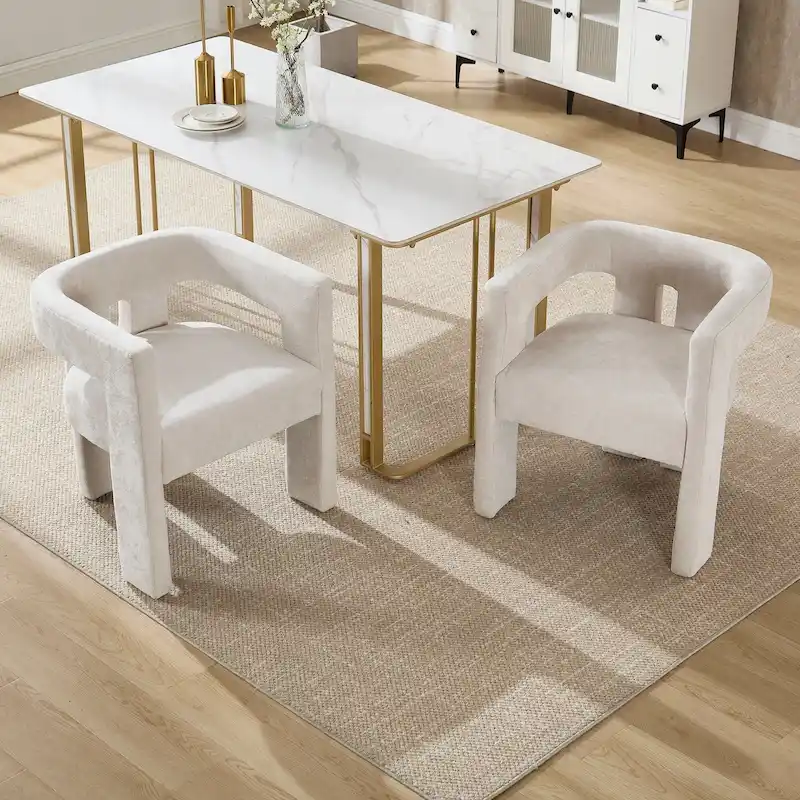 Comfortable Fabric Upholstered Dining Chair Set for Various Spaces