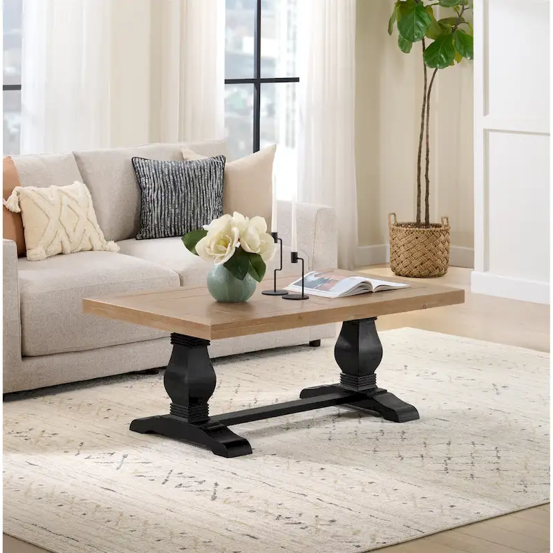 50 Solid Wood Pedestal Coffee Table