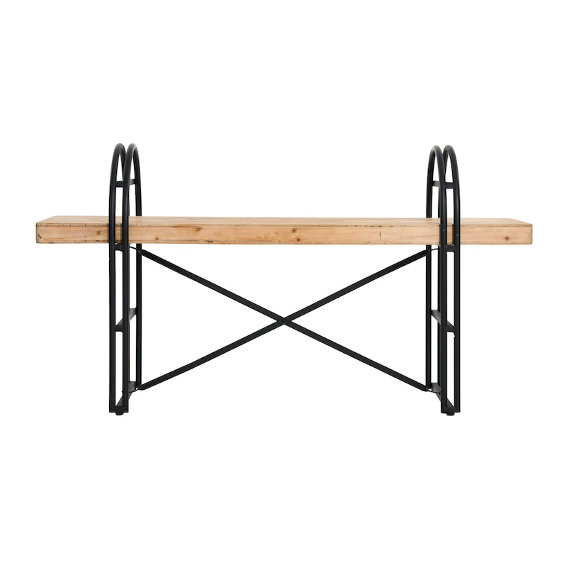 Wood and Metal Bench