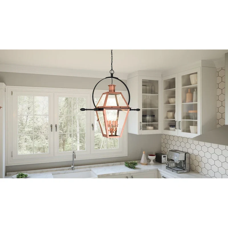 Rue De Royal 4-Light Aged Copper Rustic Pendant
