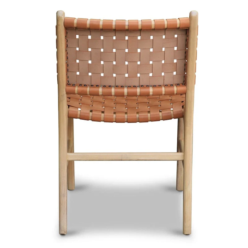 Banda Teak & Leather Dining Chair - Solid Teak Wood Frame