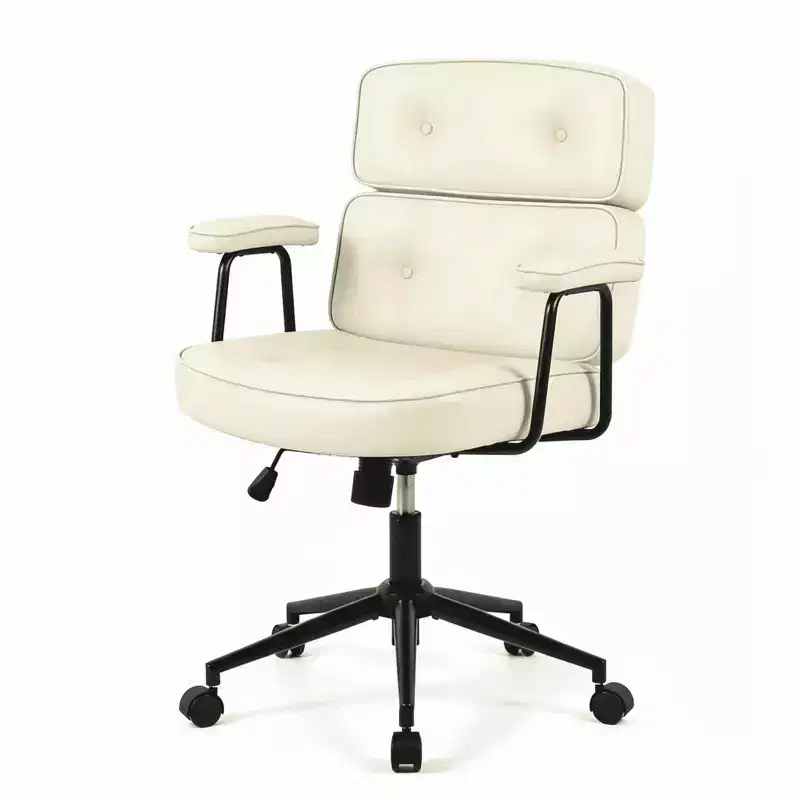 Adjustable Height Ergonomic Office Chair, Rotating Computer Chair with Lumbar Support Wheels