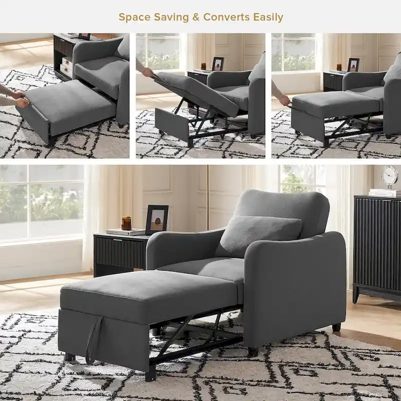 Mopio Sophie 4-in-1 Convertible Sleeper Chair Bed