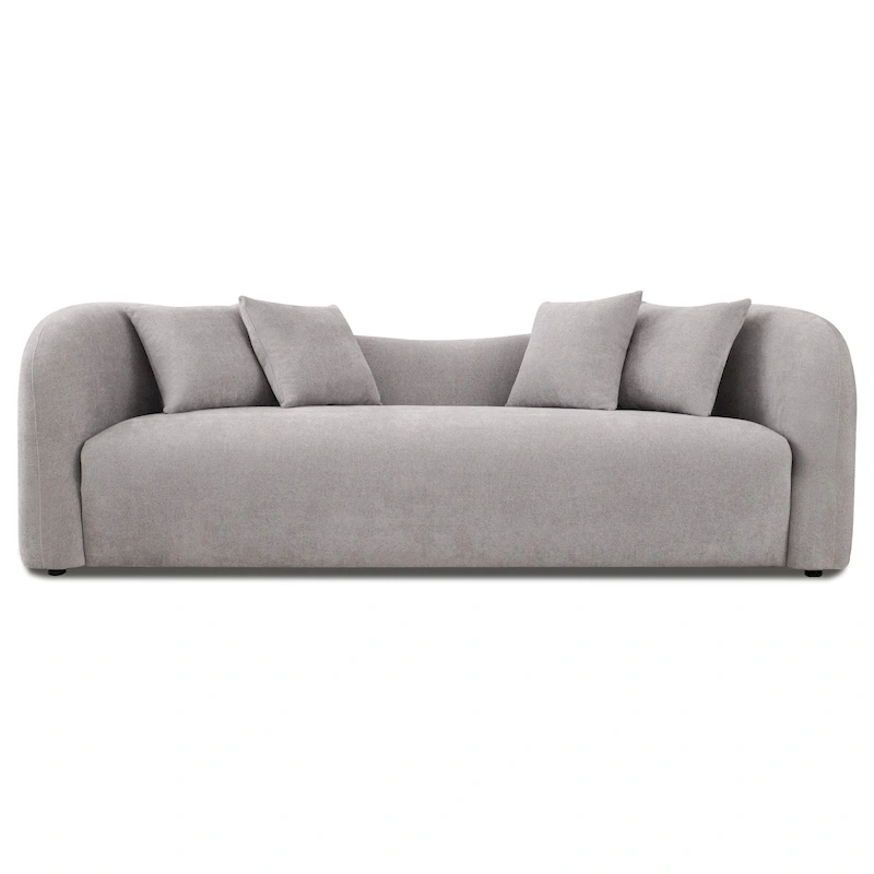 Hanar Mid Century Modern Luxury Tight Curved Back Boucle Sofa