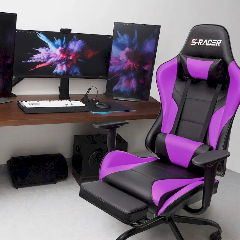 Gaming Chair with Footrest - Ergonomic Desk Chair