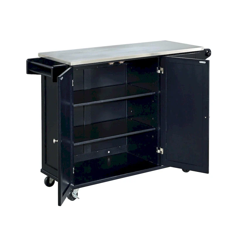 Dolly Madison Kitchen Cart with Stainless Steel Top by Homestyles