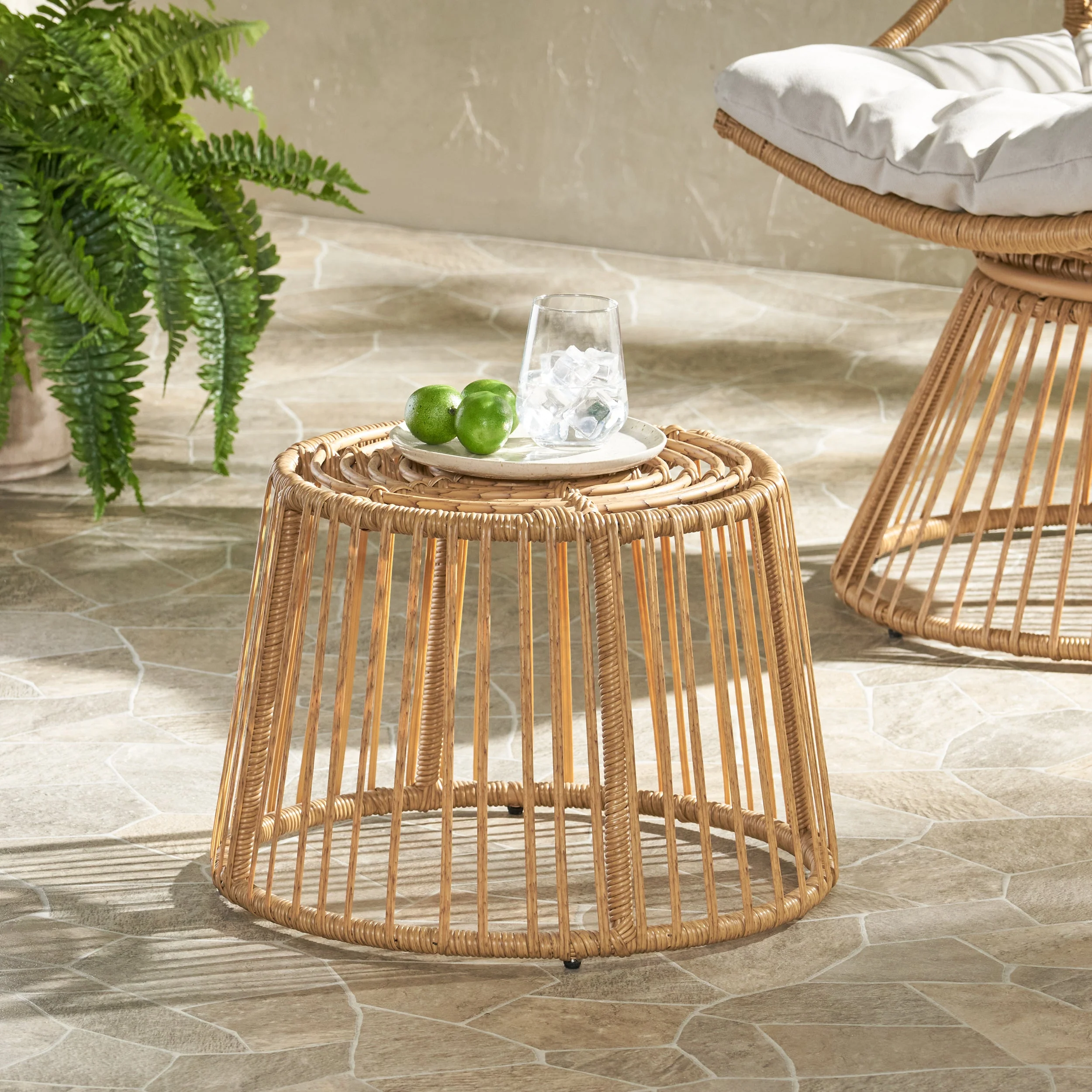 Walker Edison | Outdoor Rattan Side Table