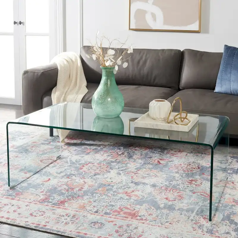 SAFAVIEH Heidi Clear Coffee Table - 47.2 x 25.6 x 16.5 - 47Wx26Dx17H