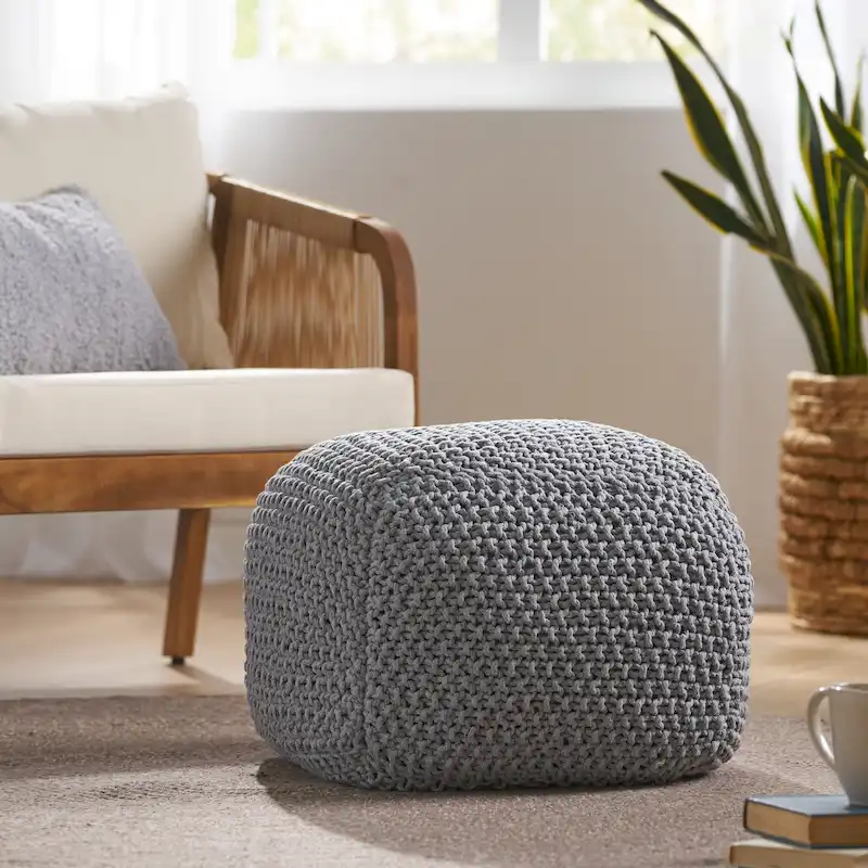 Cotton Square Pouf