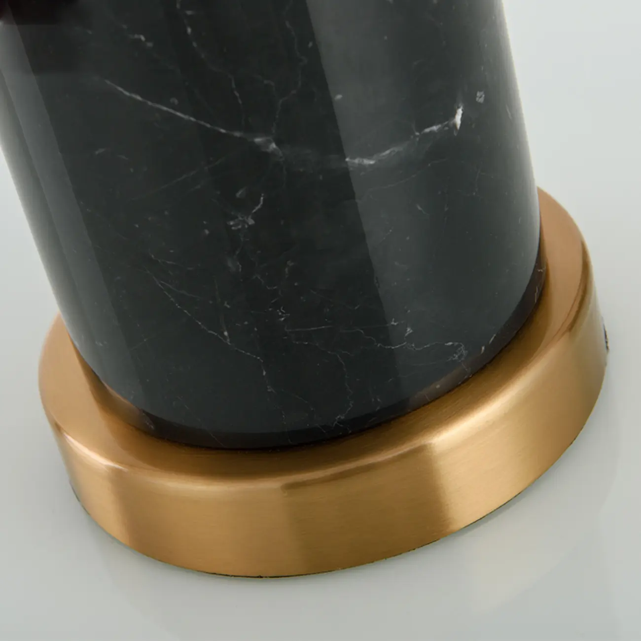 Modern Stone Table Lamp with Fabric Shade, LED Compatible