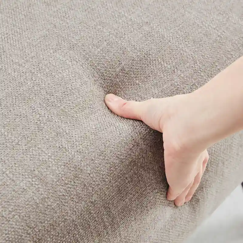 Mid Century 27.7 Upholstered Arm Chair with Solid Wood Frame and Ottoman