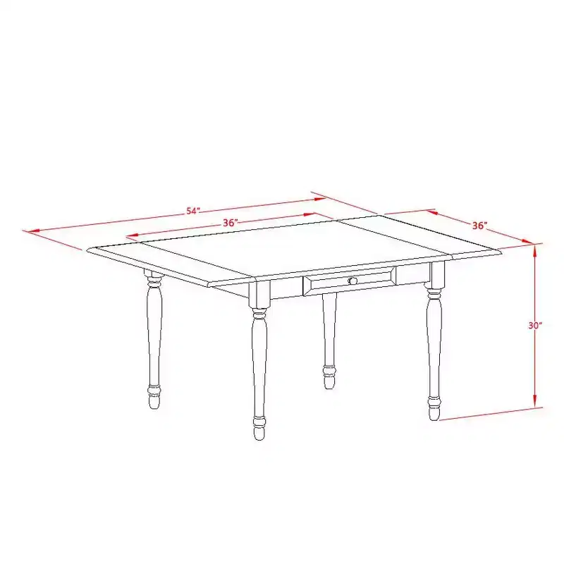 3-Piece Linen White Finish Solid Wood Top with Dropleaf Dining Table