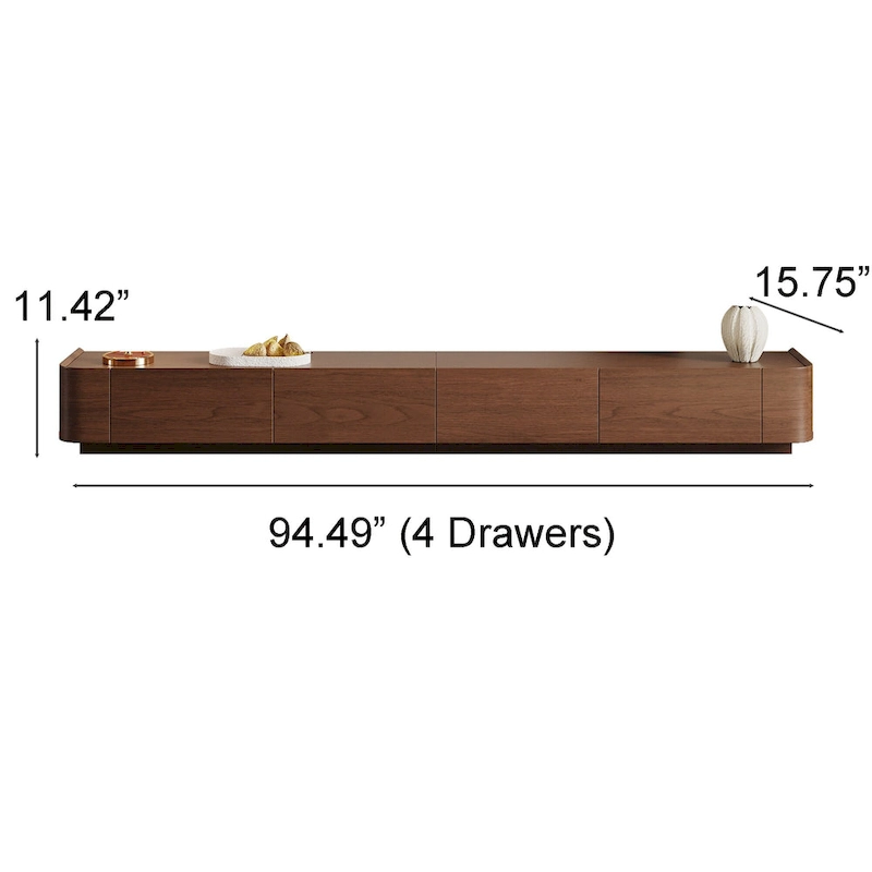 Mid-Century ModernTV Stands,4-6 Drawers, Solid Wood Brown Media Console