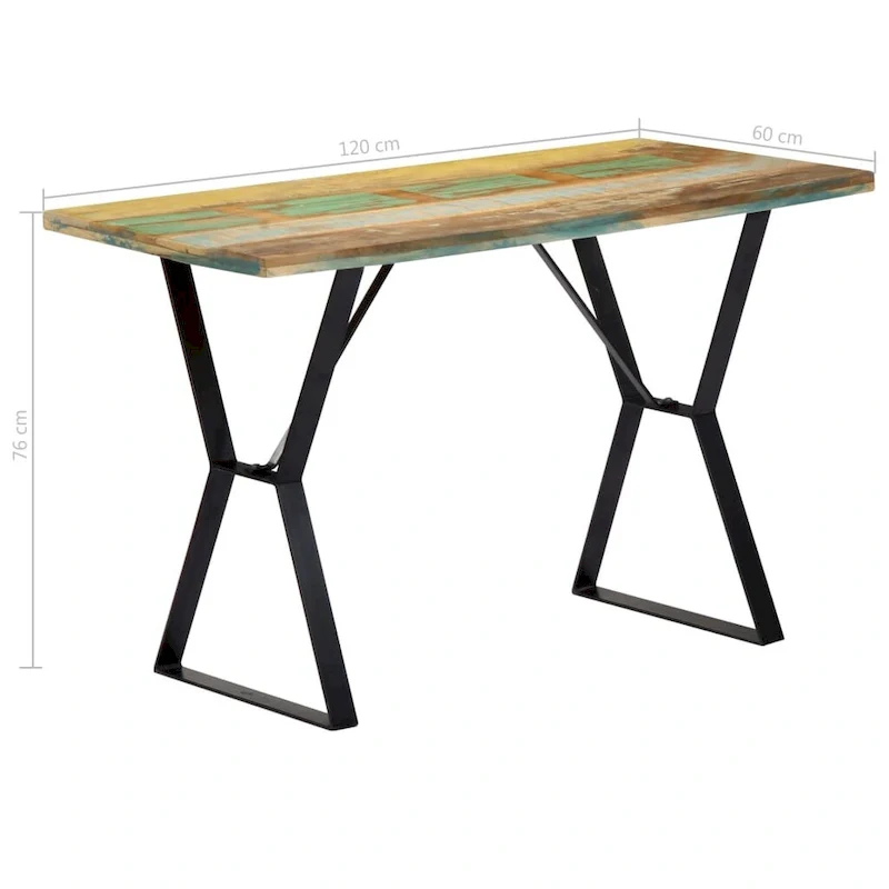 vidaXL Dining Table 47.2 x23.6 x29.9  Solid Reclaimed Wood - 47.2  x 23.6  x 29.9