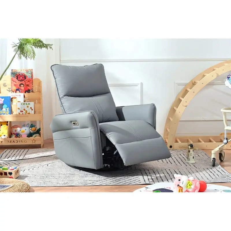 Power Swivel Rocker Recliner Chair for Adults, 270 Swivel Rocking Recliner Chair,Electric Small Recliners, for Living Room