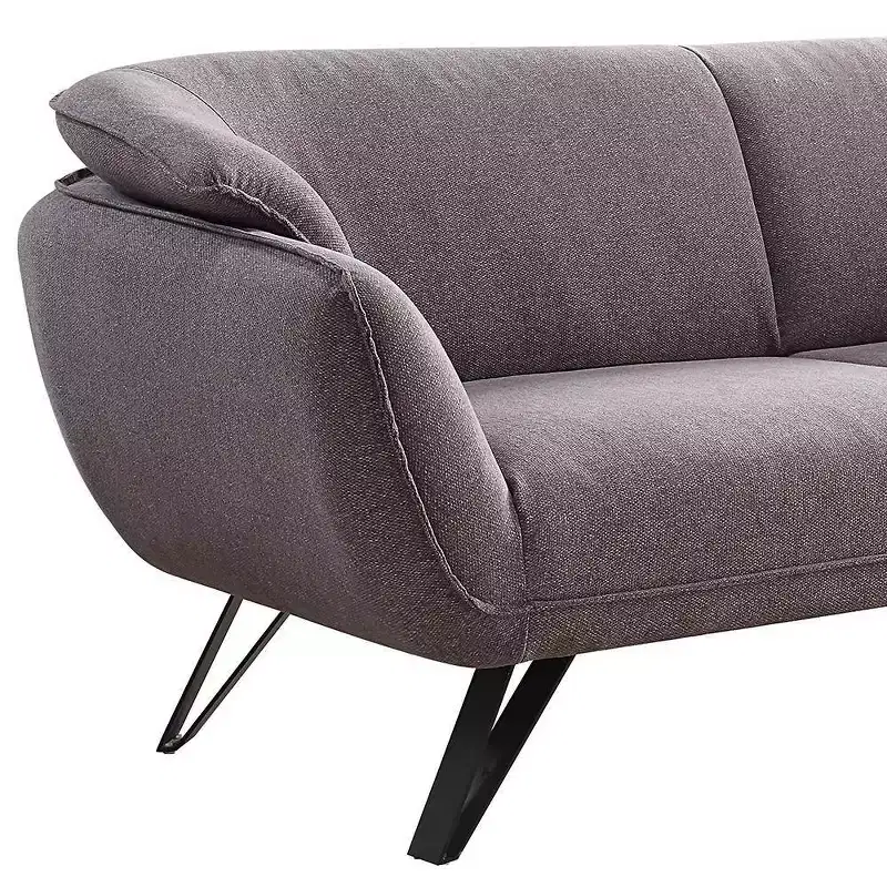 78" Dalya Sofa Gray Linen - Acme Furniture: Velvet Upholstery, Includes 2 Accent Pillows