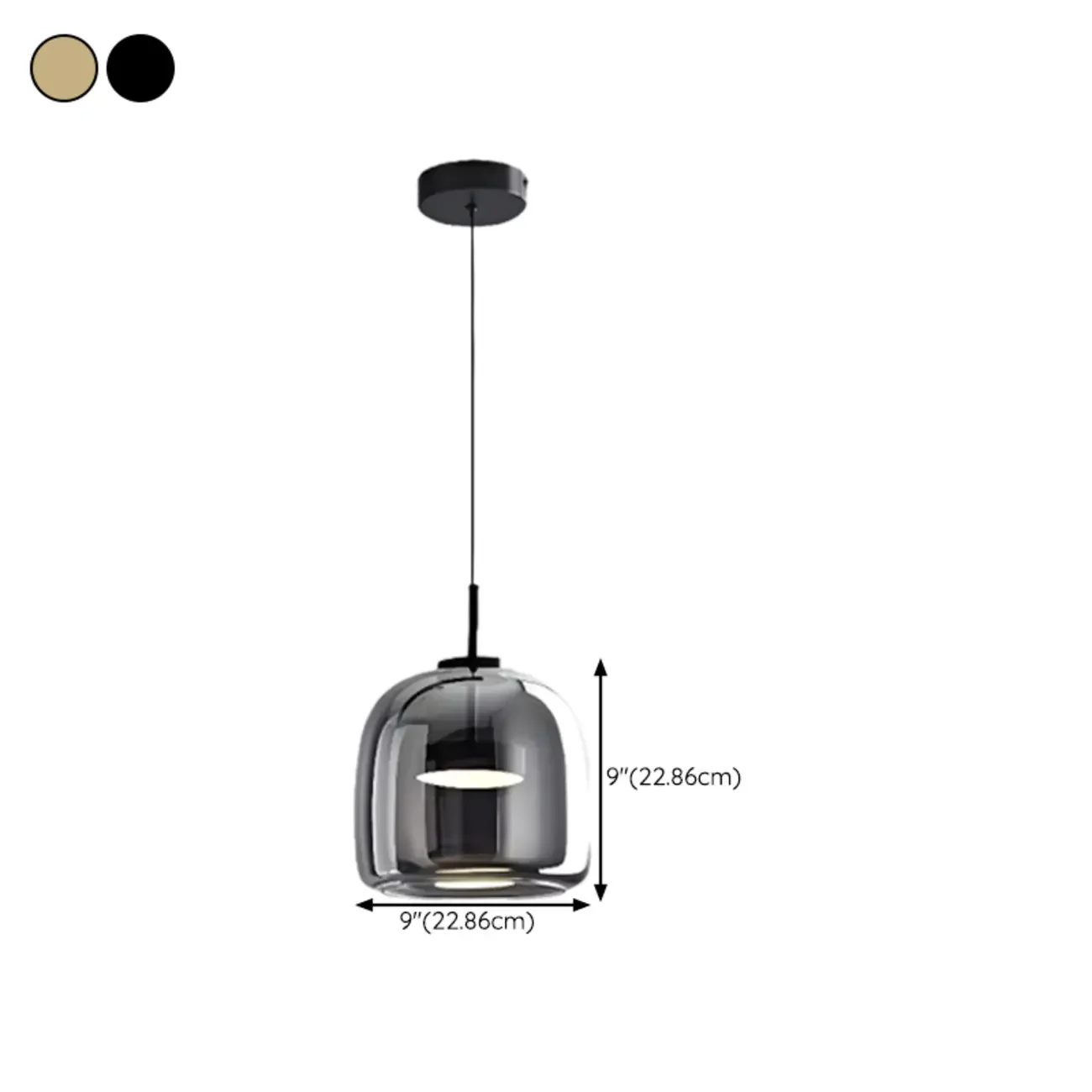 Dimmable Geometric Metal Glass LED Pendant Light