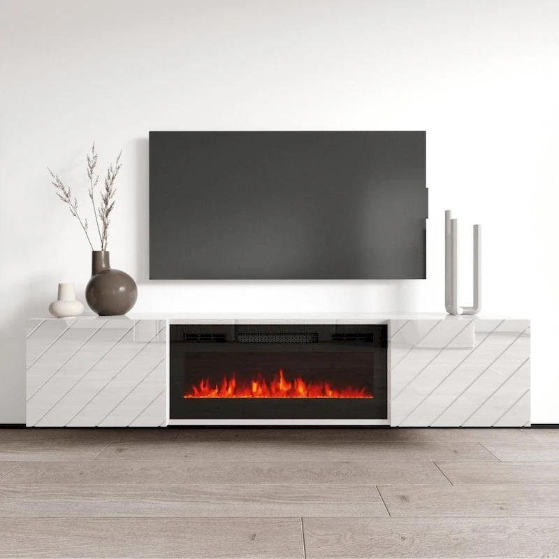 Luxe EF Wall Mounted Electric Fireplace Modern 72 TV Stand