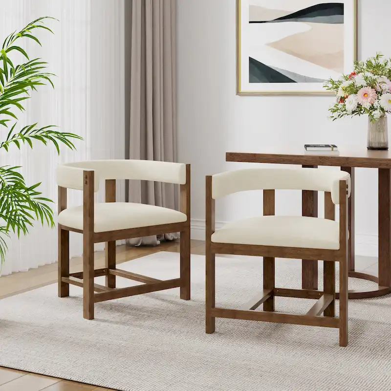 Christopher Knight Home - Bennett Elegant Barrel-Back Dining Armchair Set of 2