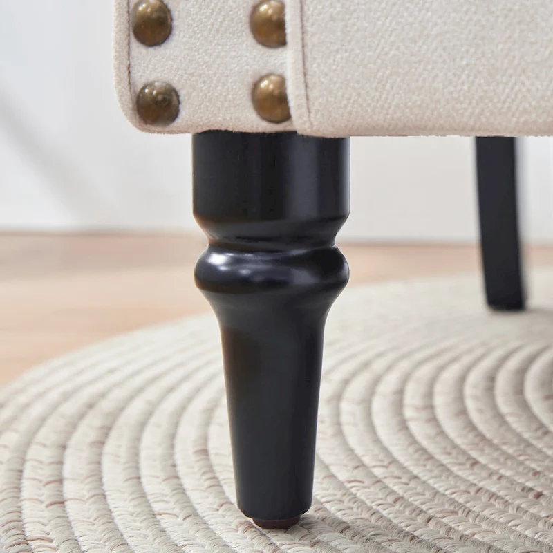 Mid-Century Modern Upholstered Accent chair with Solid Wood Legs