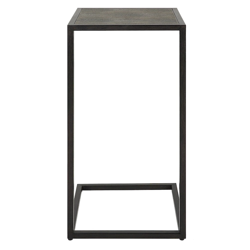 Antique Black Iron and Shagreen Accent Table by Matthew Williams