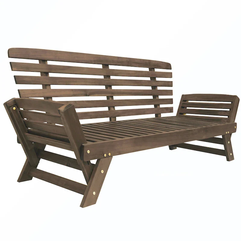 Patio Adjustable Patio Wooden Daybed Sofa