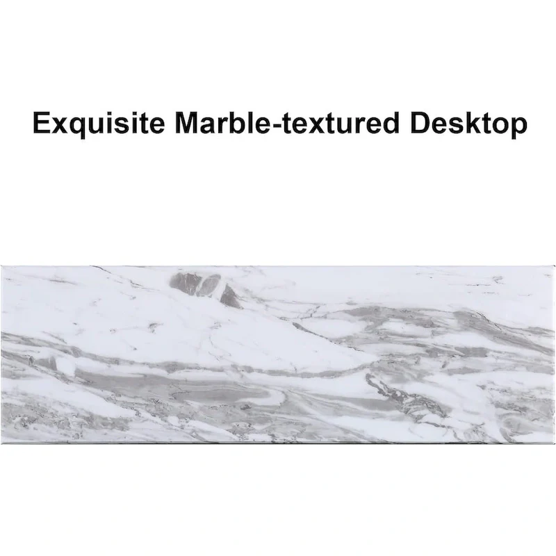 50 inch Rectangle Console Table with Luxurious Stainless Steel X Base and High Gloss Top