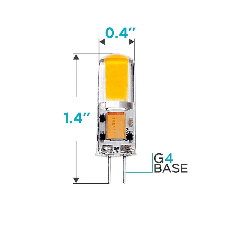 Luxrite G4 LED Bulb, 12V AC/DC, 20W Halogen T3 Equivalent, 200 Lumens, Non-Dimmable, Silicone Shatterproof (5-Pack)