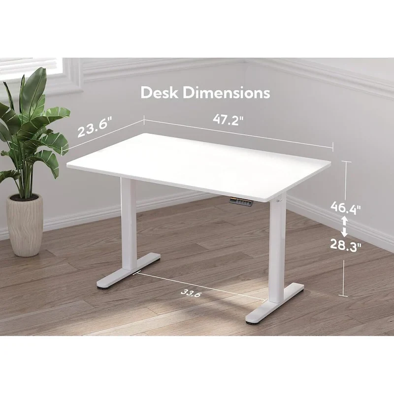 Claiks Glass Standing Desk, White Standing Desk Adjustable Height