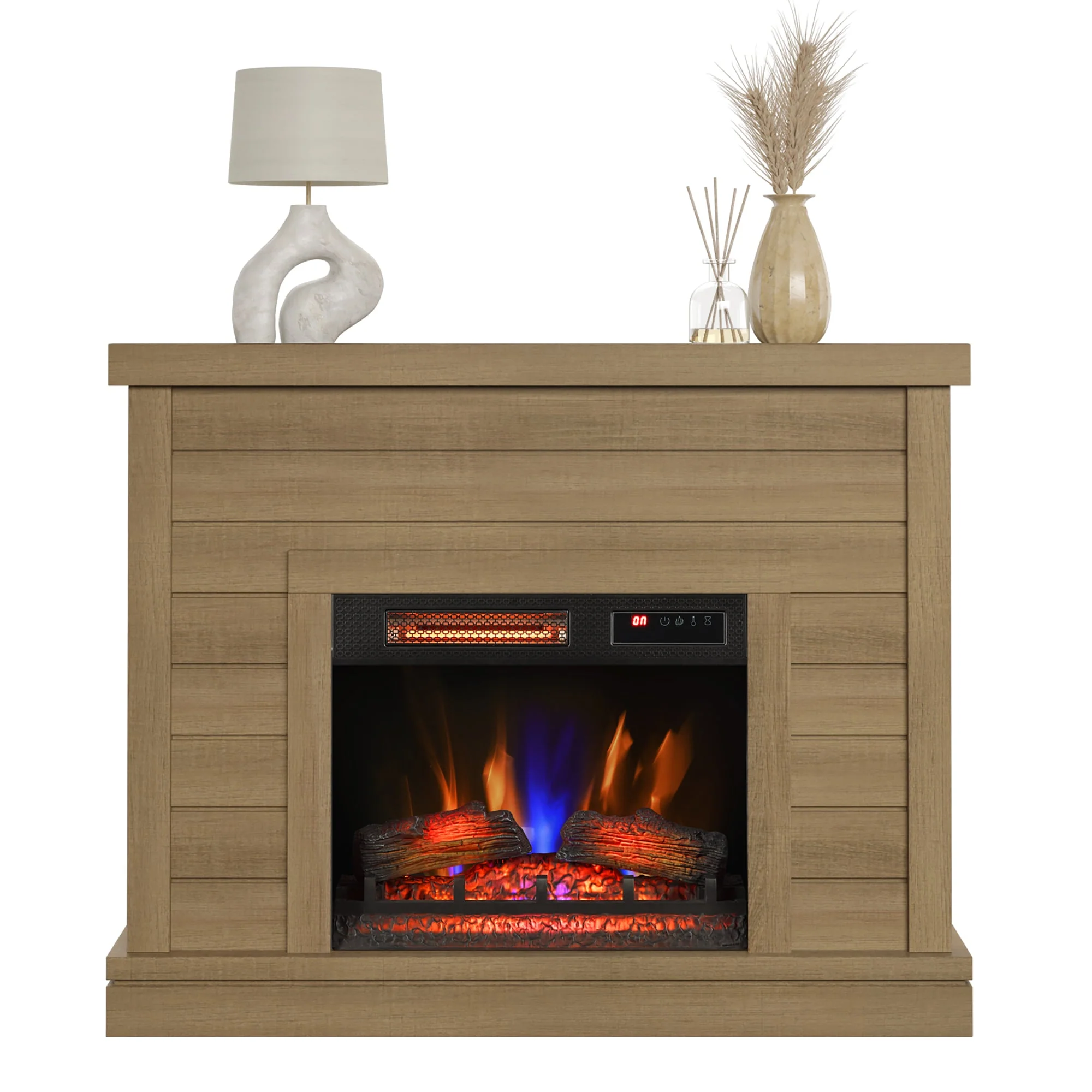 duraflame? Farmhouse Shiplap Electric Fireplace Wall Mantel