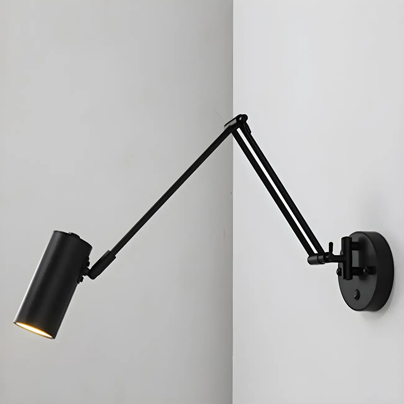 Elegant Streamlined Metal Swing Arm Wall Light