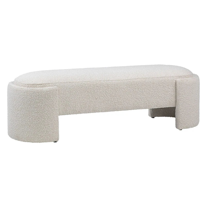 Off-White Boucle Oval Bench 54