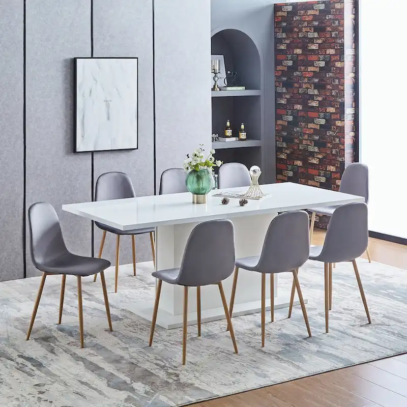 HomyLin Dining Chair Set of 4 Upholstered Fabric Low Back Armless