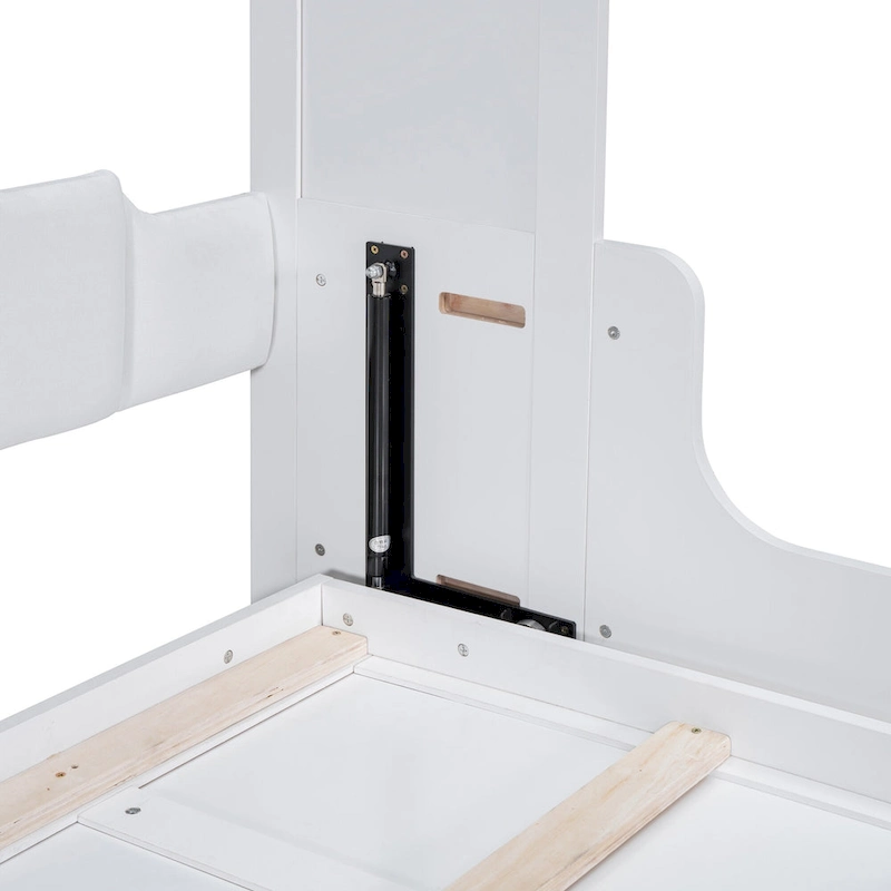 White Modern Queen Murphy Bed with Cushion